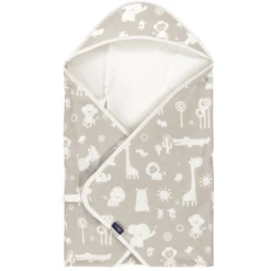 Alvi® Reisedecke 80 X 80 Cm Zootiere Taupe