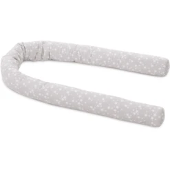 Babybay Nestchenschlange Piqué Perlgrau Sterne Weiß