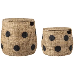 BloomingvilleMINI Korb Mit Deckel Thinne Wasserhyazinthe Natur