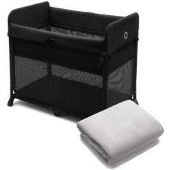 Bugaboo Reisebett Stardust Black Inklusive Gratis Baumwollspannbettlaken Stardust Mineral White