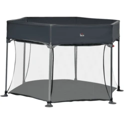 HOMCOM Laufgitter Mit Tragetasche Grau