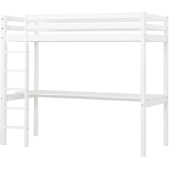 Hoppekids Basic Hochbett Mit Schreibtischplatte Weiss 90 X 200 Cm