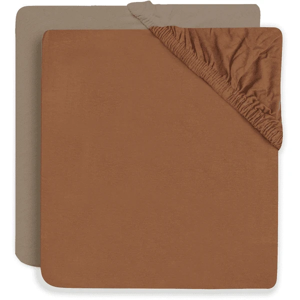 Jollein Jersey Spannbettlaken 60x120cm 2-er Pack Caramel/Biscuit 3 Jollein Jersey Spannbettlaken 60x120cm 2-er Pack Caramel/Biscuit
