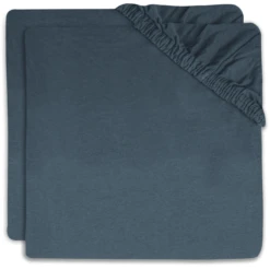 Jollein Spannbettlaken Wiege Jersey 40/50x80/90cm 2-er Pack Jeans Blue