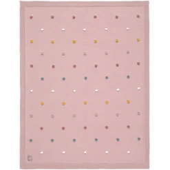 LÄSSIG Babydecke Gestrickt Dots Dusky Pink 80 X 100 Cm