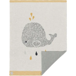 LÄSSIG Babydecke Gestrickt Little Water Whale 75 X 100 Cm
