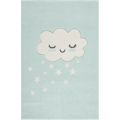 LIVONE Kinderteppich Kids Love Rugs WOLKE Mint/weiss