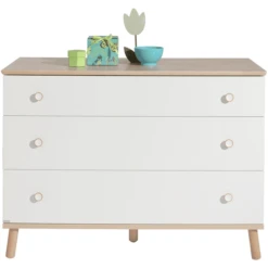 PAIDI Kommode Ylvie Breit 3 Schubladen Weiß