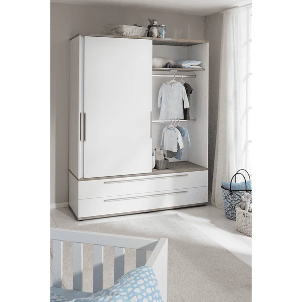 PAIDI Schiebetürenschrank Carlo 2-türig Breit Kreideweiß 3 PAIDI Schiebetürenschrank Carlo 2-türig Breit Kreideweiß