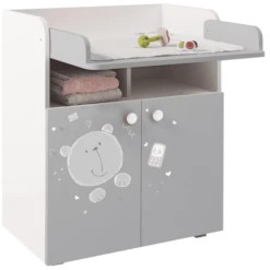 Polini Kids Wickelkommode French Teddy 1270 Weiß-grau