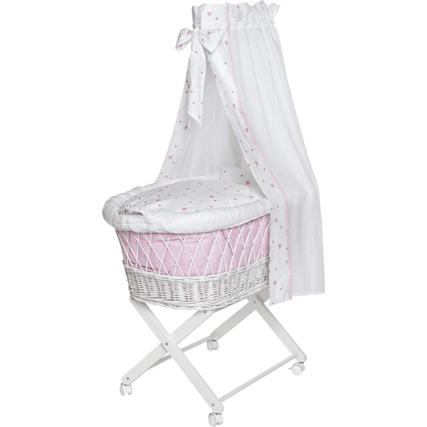 Schardt Stubenwagen Babsi Weiß Herzchen Rosa 3 Schardt Stubenwagen Babsi Weiß Herzchen Rosa