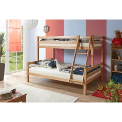 TiCAA Etagenbett Maxim Buche Massiv Natur