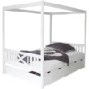 TiCAA Himmelbett Lino Weiß Mit 5 Schubladen 2 TiCAA Himmelbett Lino Weiß Mit 5 Schubladen -Roba Store ticaa himmelbett lino weiss mit 5 schubladen a276968