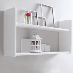 TiCAA Wandregal Weiß 2 Böden Breit