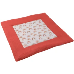 Ullenboom Krabbeldecke Waffelpique Motiv Rost Regenbogen 100x100 Cm