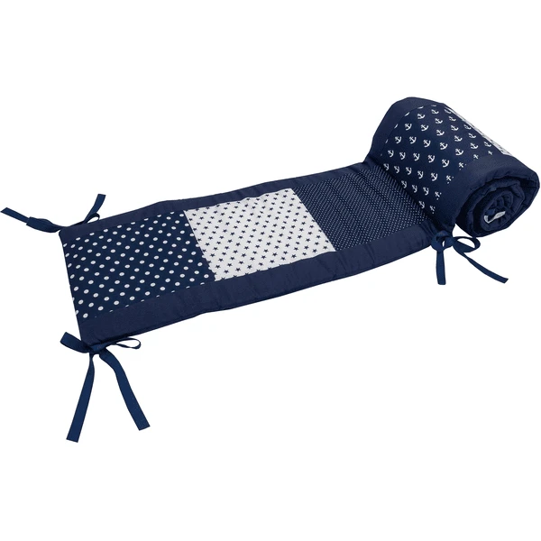 Ullenboom Patchwork-Nestchen Für Babybett 140x70 Cm Anker Blau (420 Cm Rundum) 3 Ullenboom Patchwork-Nestchen Für Babybett 140x70 Cm Anker Blau (420 Cm Rundum)