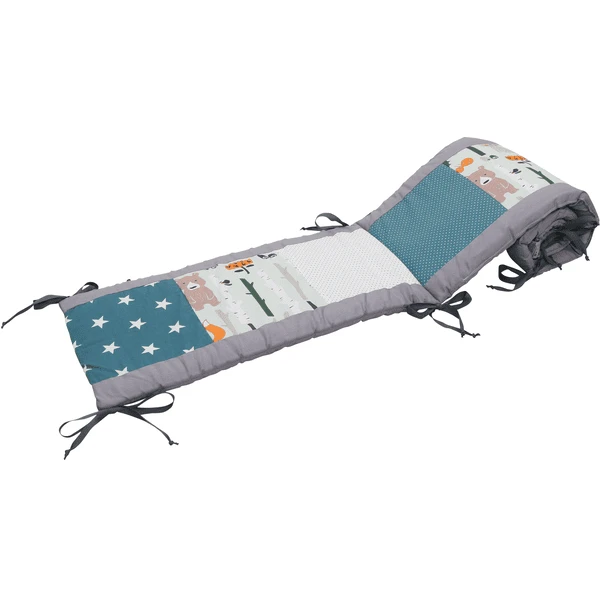 Ullenboom Patchwork-Nestchen Für Babybett 140x70 Cm Waldtiere Petrol (210 Cm Kopfbereich) 3 Ullenboom Patchwork-Nestchen Für Babybett 140x70 Cm Waldtiere Petrol (210 Cm Kopfbereich)